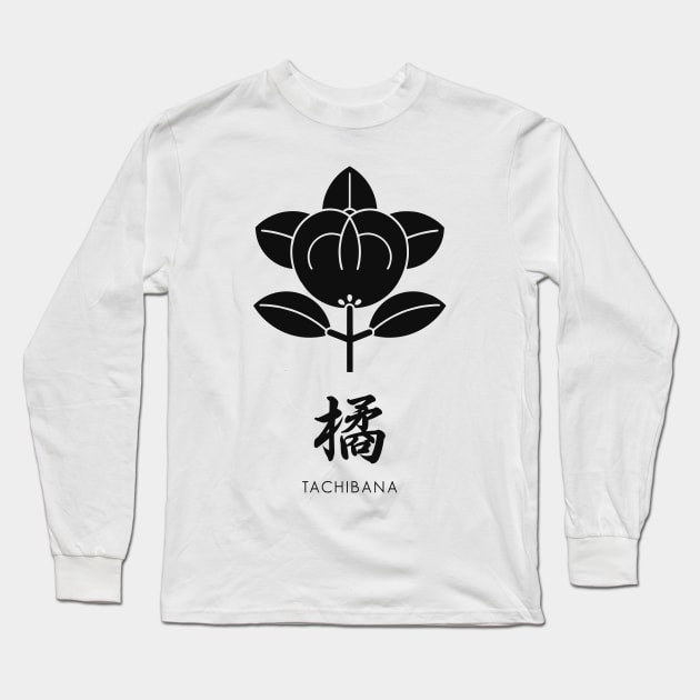 Tachibana Clan kamon with text Long Sleeve T-Shirt by Takeda_Art